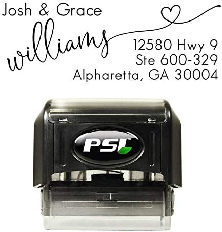 Personalized Address Stamp - Custom Self Inking Stamper - Black Ink, Wedding Rubber Stamp, pre-Inked with Black Ink, PSI by PrettySweetParty