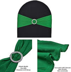 50pcs Stretch Spandex Chair Sashes for Christmas Wedding Party Banquet Decoration Elastic Bulk Chair Cover for Christmas (Emerald Green) - Image 2