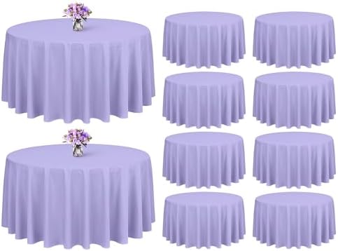 Showgeous 120 Inch Lavender Round Tablecloths, Polyester Table Covers by Showgeous