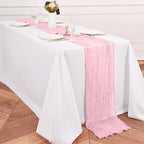 24 Pack Pink Table Runner 10Ft Cheesecloth Table Runner Rustic Gauze Table Runners Romantic Long Sheer Fabric Cheese Cloth Table Runners for Wedding Party Bridal Baby Shower(Light Pink) - Image 3
