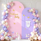 Pink Purple Arch Cover 2 Set-7.2 and 6ft Arch Backdrop Cover Spandex Fitted Baby Shower Arch Stand Covers for Girls Birthday Party Wedding Bridal Shower Banquet Photo Arch Covers Stretchy Backdrop by Suppromo