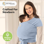 KeaBabies Baby Wrap Carrier, All in 1 Original Baby Carrier (Powder Blue) - Image 2