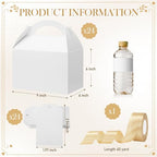 Maitys 24 Set Large Gable Boxes with Handle, Ribbon, Tag, White,Golden - Image 2