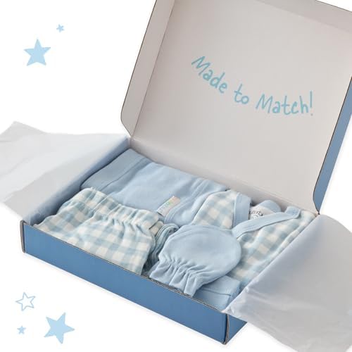 Butterblu Check Me Out 6-Piece Baby Layette Gift Set 100% Organic Cotton - Image 2