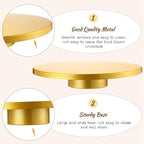 Wenqik 16 Inch Metal Gold Cake Stand with Cake Knife and Spatula, Round Dessert Table Display Stand Metal Dessert Tray Serving Platter for Party, Wedding, Birthday, Baby Shower, Anniversary - Image 3