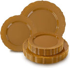 Tinybee 60PCS Brown Plastic Plates - Heavy Duty Brown Disposable Plates by Tinybee