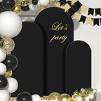 Gawicpy Wedding Arch Backdrop Stand Set Metal Arch Backdrop Stand with Wedding Arch Cover, Wedding Balloon Arch Backdrop Stand for Birthday, Baby Shower, Anniversary (Black, 4FT+5FT+6FT) - Image 3