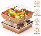 100pcs Smal Charcuterie Boxes with Clear Lids - Disposable Food Containers for Desserts,Boxes for Sandwich, Cake Slice Packaging, Fruit,Salad,Perfect for Bakery Treats,(Brown, 5.3 * 4.9 * 2.5 in) - Image 5