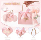 Colarr 60 Pcs Small Thank You Gift Bags with Handles, Pink Ribbon - Image 4