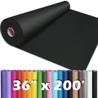 PerkHomy 36" x 2,400" (200') Black Kraft Paper Roll for Craft Bulletin Board Paper Art Table Covering Crafting Gift Wrapping Bouquet Packing Parcel 80GSM 55LB (Black, 36" x 200') by PerkHomy