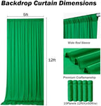 50x12 ft Green Backdrop Curtains for Weddings Parties, Birthdays and Photos - Image 6
