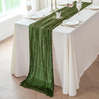 Sioloc 5 Pack Moss Green Cheesecloth Table Runner 120'' x 35'',Spring Easter Decor Soft Gauze Boho Wedding Table Decor for 10ft Table Birthday Party,Baby Shower, Bridal Shower, Home & Event Decor - Image 3