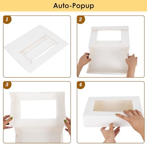 Moretoes 48pcs Cookie Boxes with 3 Style Window, 12x8x2.5In Bakery Boxes - Image 3