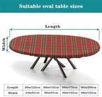 Red and Green Plaid Pattern Print Tablecloths Oval Leakproof & Sturdy Washable for Event Wedding Banquet & Parties Fits for 42" x 60" Oval Table - Image 4