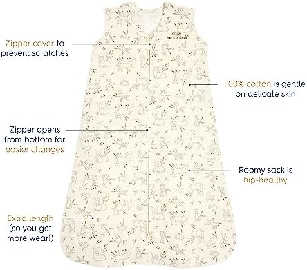 HALO SleepSack, 100% Cotton Wearable Blanket, Swaddle Transition Sleeping Bag, TOG 0.5 - Image 3