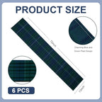 6 Pcs 72 X 13 Tartan Plaid Table Runner, Green Blue Tartan Baby Shower - Image 2