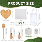 55Pcs Baby Shower Prizes for Game Winners 6 Sets Charcuterie Board with Spoons Butter Spreaders Forks Plaid Towel Thanks Card and Gift Bags for Bridal Shower Favors Party (Heart Shaped) - Image 3