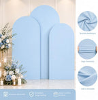 Baby Blue Arch Cover 7.2ft 6.6ft 6ft Spandex Arch Backdrop Cover Set of 3 Blue Arch Covers Stretchy Backdrop Bridal Baby Shower Boy Birthday Party Wedding Balloon Arch Backdrop Stand Cover - Image 7