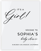Andaz Press 16"x20" White Acrylic Personalized Baby Shower Welcome Sign, Gender Neutral Large Custom Sign for Easel Stand, It's A Girl Baby Shower Decorations by AndazPress