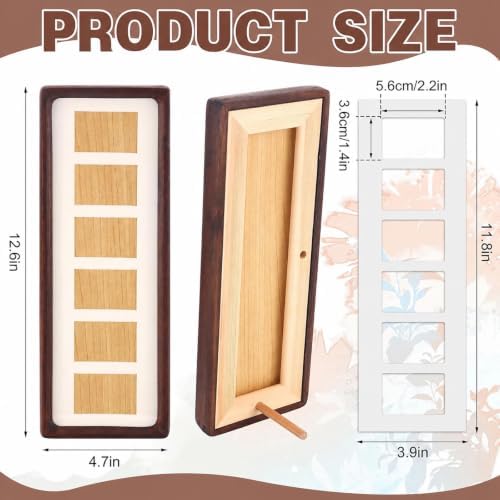 4 Pack Wood Photo Booth Frames 4.7"x12.6" Wood Photo Strip Frame Walnut Film Picture Holder with Stand for Wall Tabletop Desk Home Display Wedding Grad Baby Shower - Image 2