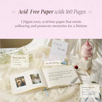 Embroidered Wedding Guest Book, Cotton Cover, Acid-Free Paper, 160 Pages, 9" L × 7" W, Sign in Book for Wedding Reception, Baby Shower&Events, with Envelopes, Table Card&Cotton Pouch (Pink) - Image 4