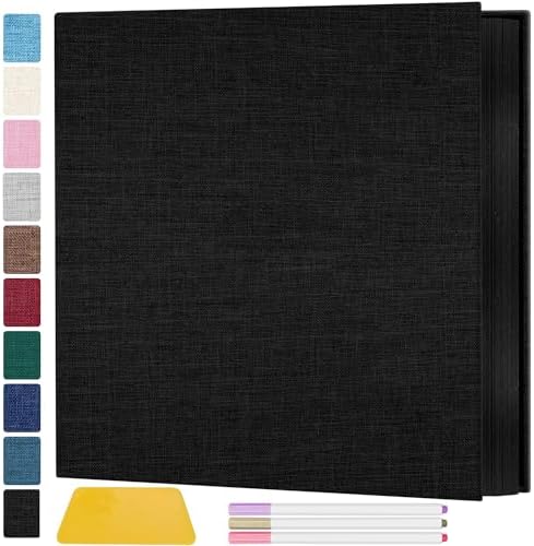 Zesthouse Photo Album Self Adhesive Pages, 60 Pages Magnetic Scrapbook Albums with Sticky Page,Photos Album Holds 8x10 & 5X7 & 4x6 & 6x8 & 3x5 (Black Blue, 11"x10.6"/White 60 Pages) by Zesthouse