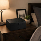 Keepsake Box,Large Acacia Wooden Memory Box Jewelry Box and Photo Storage Box for Wedding Baby Shower Decorative Storage Treasure Boxes with Lids (Black) - Image 3
