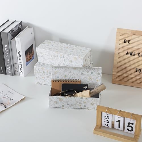Soul & Lane - Decorative Storage Boxes with Lids, Set of 3, Ivory Lace - Image 6