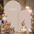 Nude Arch Backdrop Cover 2 Set - 6.6FT, 5FT Spandex Fitted Wedding Arch Stand Covers Round Top Chiara Arch Backdrop Stands Cover for Birthday Parties Banquet Photo Background Decoration by WishCare