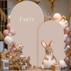Nude Arch Backdrop Cover 2 Set - 6.6FT, 5FT Spandex Fitted Wedding Arch Stand Covers Round Top Chiara Arch Backdrop Stands Cover for Birthday Parties Banquet Photo Background Decoration by WishCare