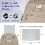 RUVALINO Baby Diaper Bag Backpack with Changing Pad, Waterproof, Clay - Image 6