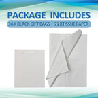 Papertide 36 Pack White Mini Gift Bags 7×4×9 inch with Tissue Paper - Image 4