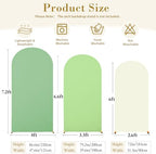 Green Arch Backdrop Cover 3 Set-7.2FT, 6.6FT, 6FT Green Arch Covers Spandex Fitted Wedding Arch Stand Covers for Baby Shower Birthday Party Ceremony Photo Balloon Arch Stand Background Decorations - Image 4