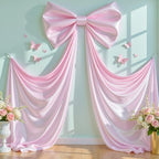 Big Pink Bow Backdrop Large Pink Bow Decor Gift Bows Birthday Decorations 48x24x120 Inches Giant Bow Birthday Party Backdrop for Wedding Baby Shower Photography Coquette Room Decor - Image 7
