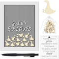 Chunful So Little So Loved Wooden Goose Token Frame, 1 Goose Baby Shower Frame Guestbook, Gender-Neutral Pregnancy Keepsake with 65 Signature Tokens and Pen, Gray and White by Chunful