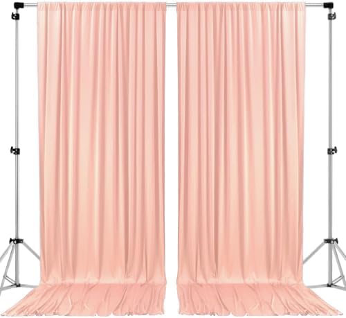 AK TRADING CO. 10 feet x 8 feet IFR Polyester Backdrop Drapes Curtains Panels with Rod Pockets - Wedding Ceremony Party Home Window Decorations - Peach by Fabrics%7CEventDecor%7CCrafts%7CUpholsteryFoam