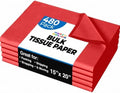 Party Solids Red Tissue Paper for Gift Bags 15" X 20" 480 Sheets by Crown+Display