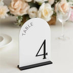 Wedding Table Numbers 3D Mirror Table Signs Gold Wedding Reception Decor Arched Number(Glossy black,Table 1-10) - Image 3