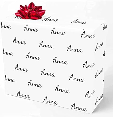 MyPupSocks Custom Name Wrapping Paper, Name White Personalized Logo Gift Wrap Paper Funny Wrapping Paper Roll 58x23 for Boys Girls Kids Birthday Christmas Anniversary 3 Rolls by MyPupSocks