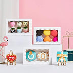 RomanticBaking 50 Pack White Cookies Boxes 7 x 4 3/8 x 1 1/2inches Auto-Popup Sturdy Bakery Boxes with Window,Macaron Boxes Hot Chocolate Bombs Boxes Cakesicle Boxes - Image 4
