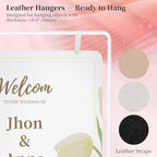 Wedding Welcome Sign Stand Holder - Adjustable Easel for Wedding Signs Stand & Seating Charts, Metal Easel Stand for Sign Reception Display, White Welcome Hanging Sign Holder for Party, Events - Image 5