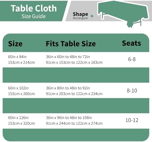 FINDYOU Hunter Green 6 Pack Polyester Table Cloth 60 x 126 Inch, Rectangle Tablecloths for 6 Foot Tables Washable Table Cloth for Party Wedding - Image 3
