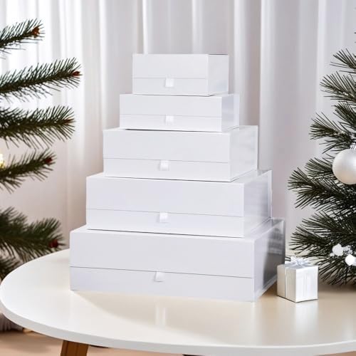 Extra Large White Gift Box 3 Pack 19x16x6 Inches,Gift Boxs for Presents with Lid Magnetic Closure Collapsible,Bridesmaid Proposal Box,Birthday, Christmas,for Clothes and Large Gifts - Image 6