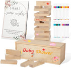 Baby Shower Game Blocks, Paulownia Box, Nursery Decor, 82 PC by LZLUCKCOME
