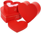 Set of 3 Heart Shaped Gift Boxes with Ribbon Bow Clear Window Decorative Heart Gift Flower Wrapping Boxes for Wedding, Birthday, Anniversary, Valentine's Day, Mother's Day, Baby Showers (Red) - Image 2