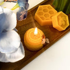 Beeswax Candles Bulk Set of 24pcs, Bee Candles with Little Bee Ornament Decors, Unscented & Dripless& Smokeless, Dia 1.77" x1.97" Each, Yellow - Image 4