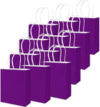 qiqee 100Pcs Paper Gift Bag with Handles Lotus Purple Party Favor Bags Multiple Uses (8.3"x3"x6", Small Size) - Image 2