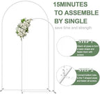 Wedding Arch Backdrop Stand Set of 2, White Metal, 7.3FT & 6FT - Image 4