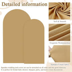 FOTSHARER Khaki Arch Cover Set of 2 Arch Backdrop Cover 6FT 7.2FT Wedding Arch Cover Chiara Backdrop Cover for Arch Stand Tan Spandex Arch Cover Balloon Backdrops Frame Cover for Bridal Showers Decor - Image 2