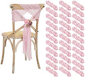 50 PCS Cheesecloth Chair Sashes Bows Wedding Aisle Decorations Chair Ribbon Ties Back Sash for Wedding Party Events Banquet Chair Cover Decoration (Light Pink) by Lumaycens